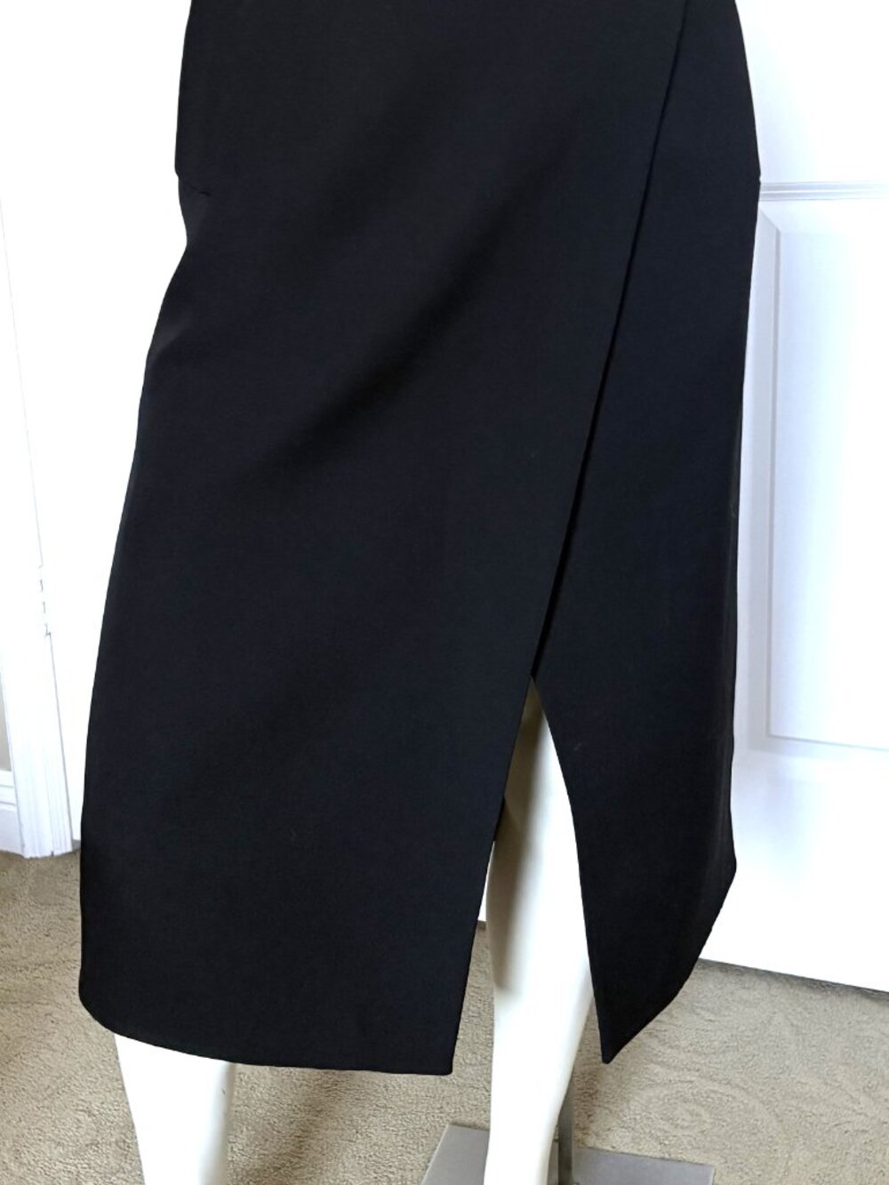 NWOT WARDROBE.NYC BLACK VIRGIN WOOL MIDI WRAP SKIRT SIZE: 2